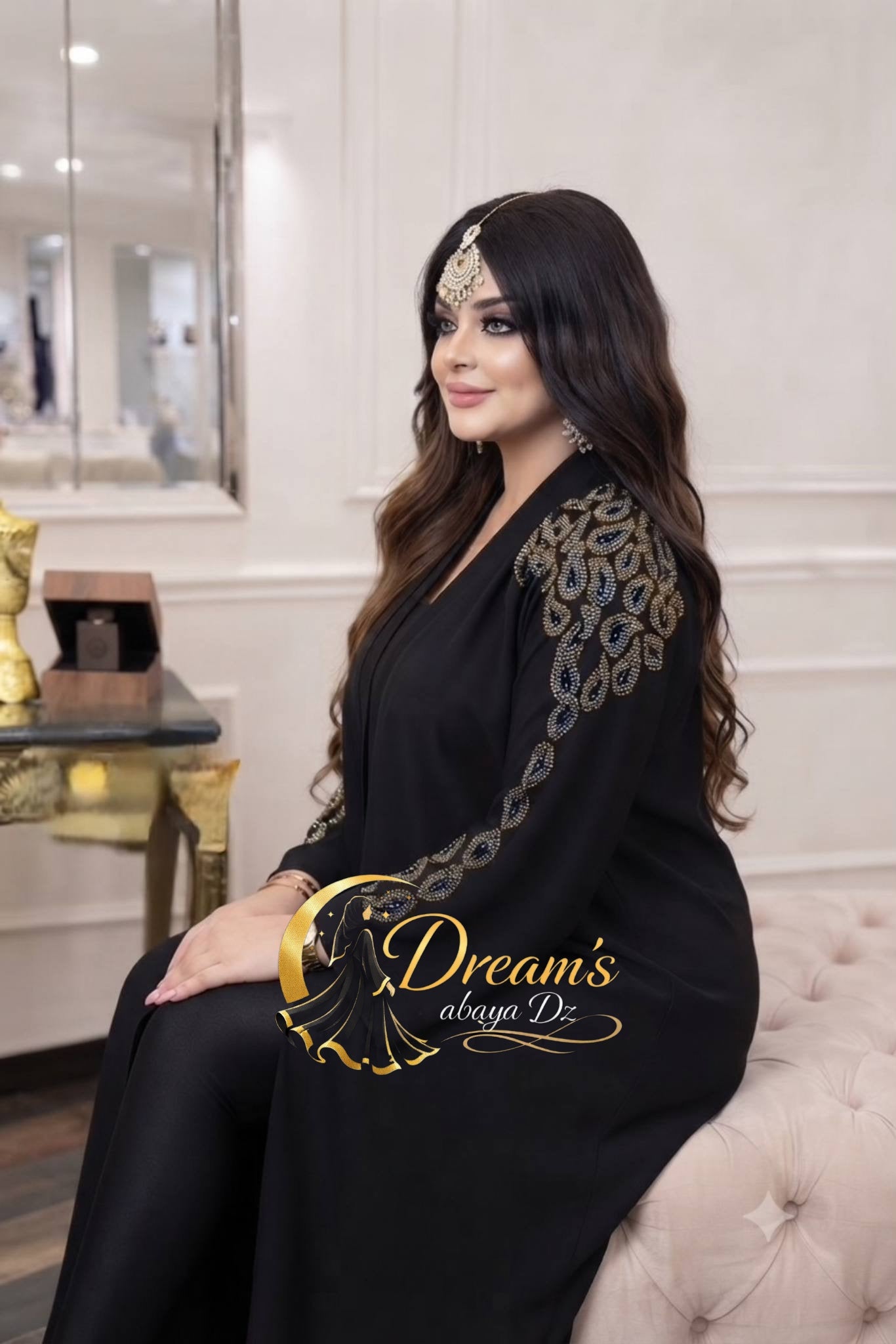 عباية الفخامة الذهبية✨