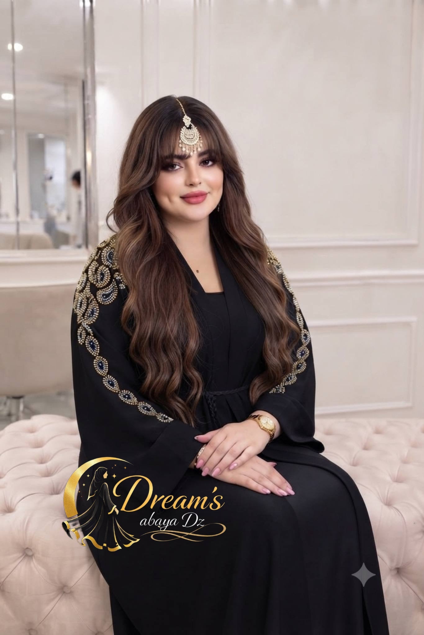 عباية الفخامة الذهبية✨